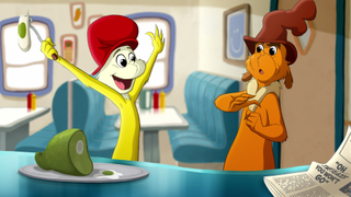 You can watch the <i>Green Eggs & Ham</i> trailer on a phone or with a clone or whatever, you get the idea